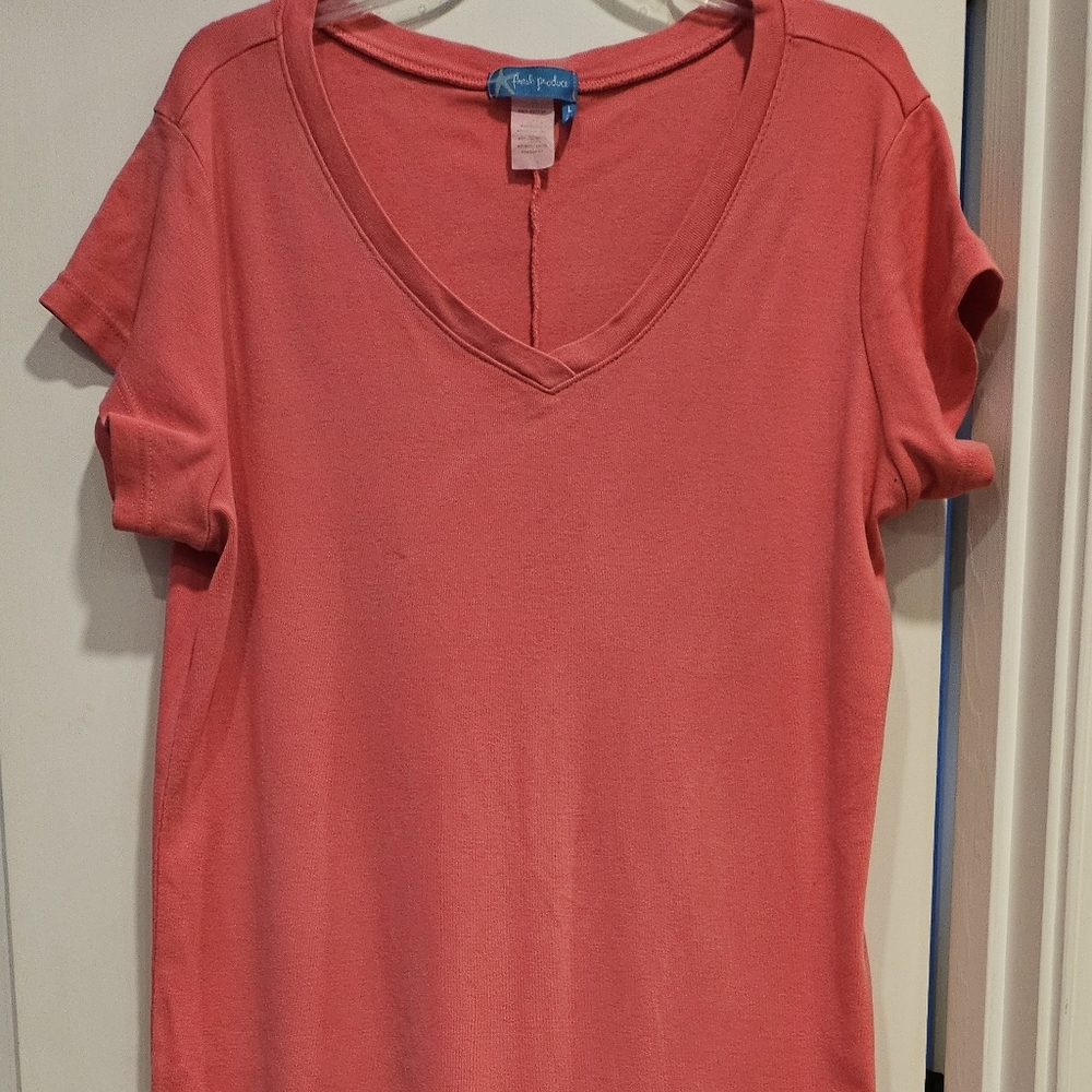 Fresh Produce Pink V-Neck Short Sleeve Maxi Dress Large - Picture 2 of 7